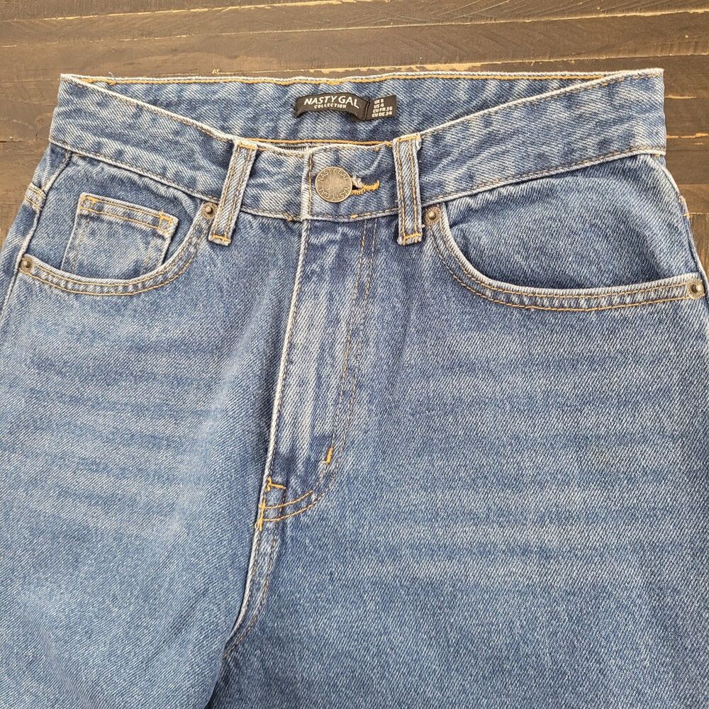 Nasty Gal Organic Cotton Mom Jeans Women’s Size 4 High Waisted Straight Leg